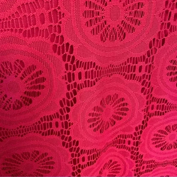 London Times Pink berry/Fuchsia Shift dress Size 14 Floral Lace Overlay Flowy - Picture 10 of 12